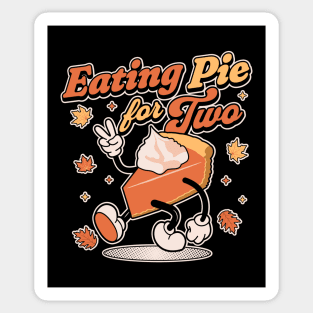 Eating Pie For Two - Thanksgiving Pregnancy Announcement Sticker